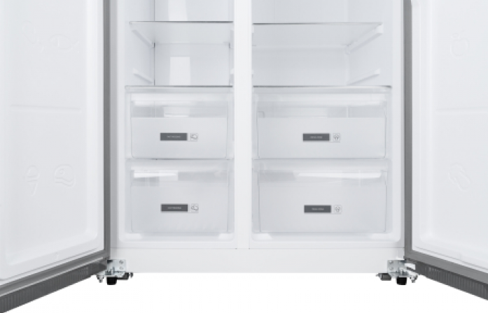 Холодильник Weissgauff WSBS 600 NoFrost Inverter Dark Grey Glass в магазине «На диване» в Чехове  — Выгодная цена