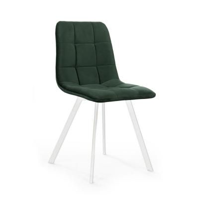 Стул УНО, бархат зеленый 19/ белый профиль