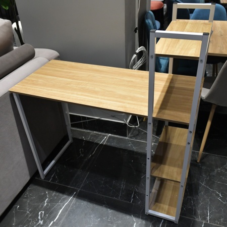 Стол письменный с полками Frame 100x45x110 см, светлое дерево, белый в магазине «На диване» в Чехове  — Выгодная цена