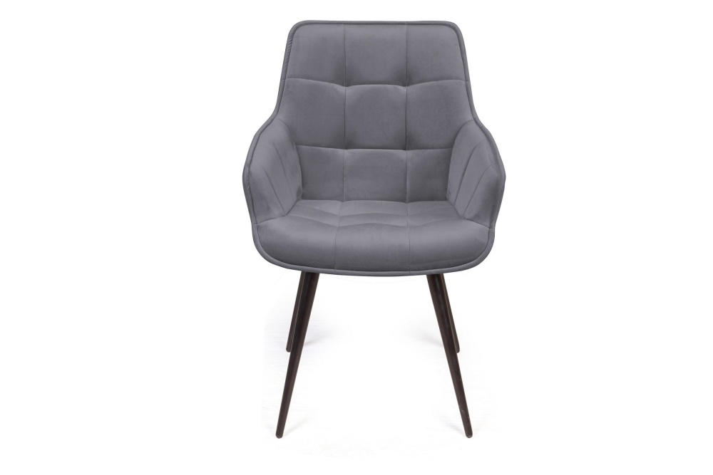 Стул Капри  поворотный 360 градусов, бархат серый 27 / опора конус в магазине «На диване» в Чехове  — Выгодная цена